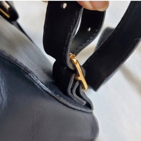 Authentic Vintage Gucci Bamboo Mini Backpack Black Leather Web Detail - Picture 12 of 15